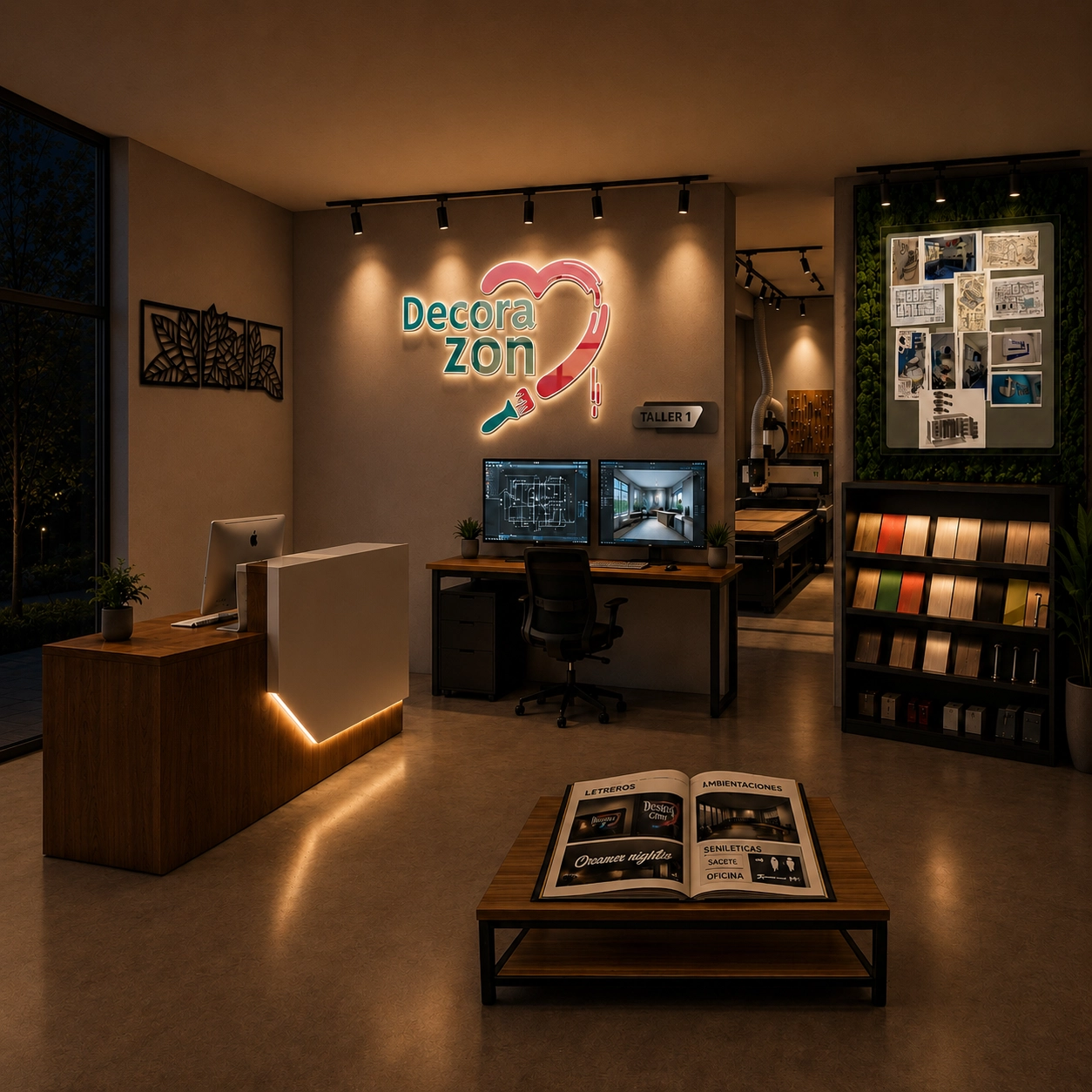 Showroom Decorazon en modo noche